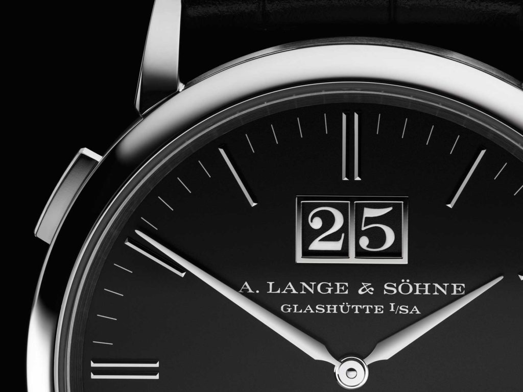 Zoom on the grand date of a A. Lange & Sohne