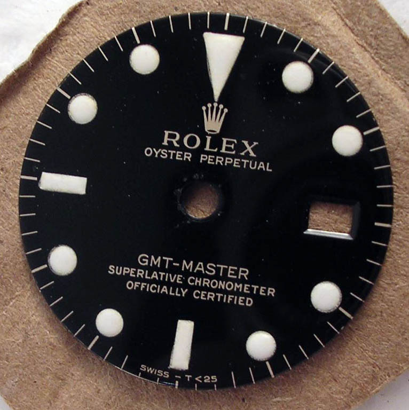 Rolex GMT 1675 dial swiss-t <25
