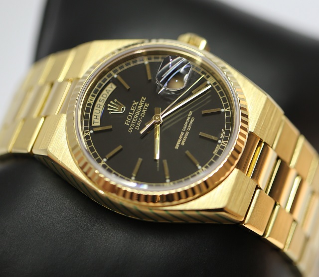 Rolex Oysterquartz DayDate 18ct Yellow Gold, Black Dial, Reference ...