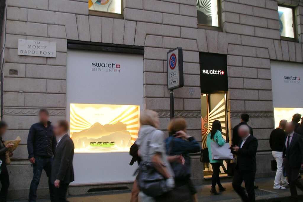 After G.Lorenzi the space was bought by The Swatch Group. Swatch Store was there for a few years.