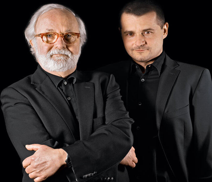 Picutre of Laurent Ferrier and Christian Ferrier in black suites