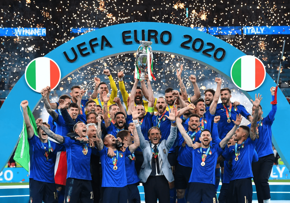Italia alza la coppa agli Europei 2020