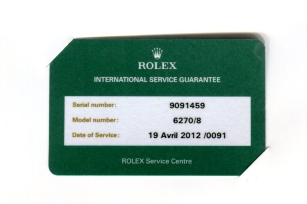 Rolex Guarantee
