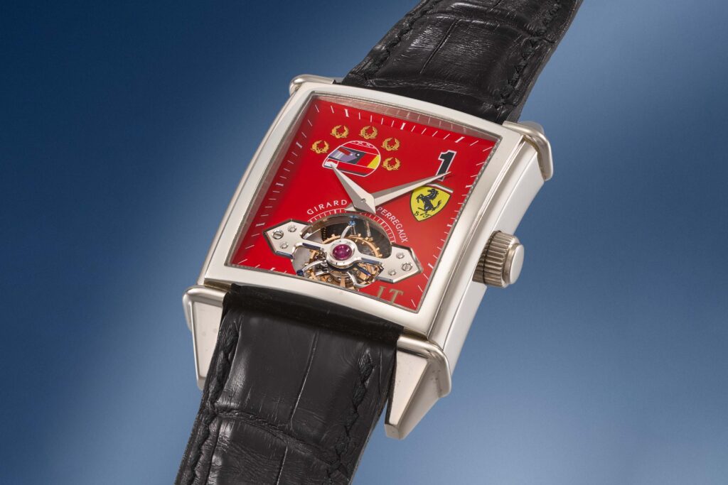 a girard perregaux vintage tourbillon with a red ferrari dial from jean todt watch collection