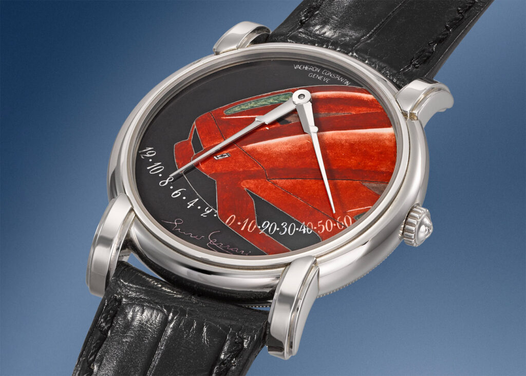 the vacheron constantin mercator watch featuring a ferrari enzo, part of Jean Todt's personal watch collection
