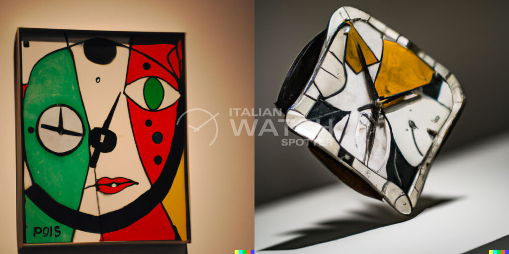 Watches and Artificial Intelligence rendering by Picasso
