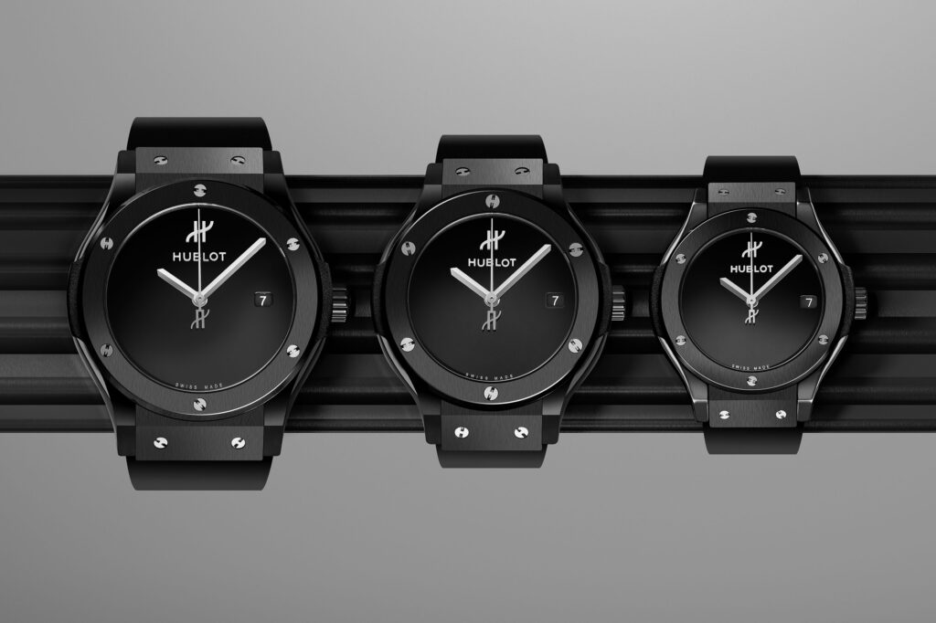 The New Classic Fusion Original In 33mm, 38mm and 42mm from Hublot in black magic black ceramic
