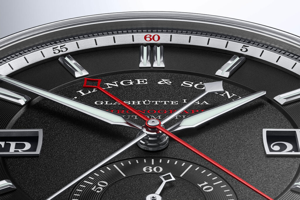 il quadrante con lancetta rossa dell'ODYSSEUS CRONOGRAFO di A. Lange & Söhne - Watches & Wonders 2023 
