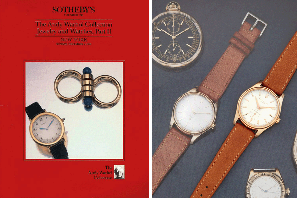 il catalogo d'asta degli orologi di andy warhol