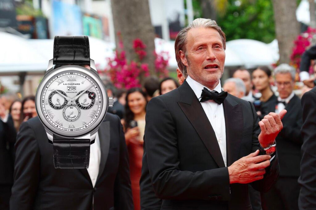 Madds Mikkelsen - Chopard L.U.C. Perpetual Twin watches at Cannes film festival